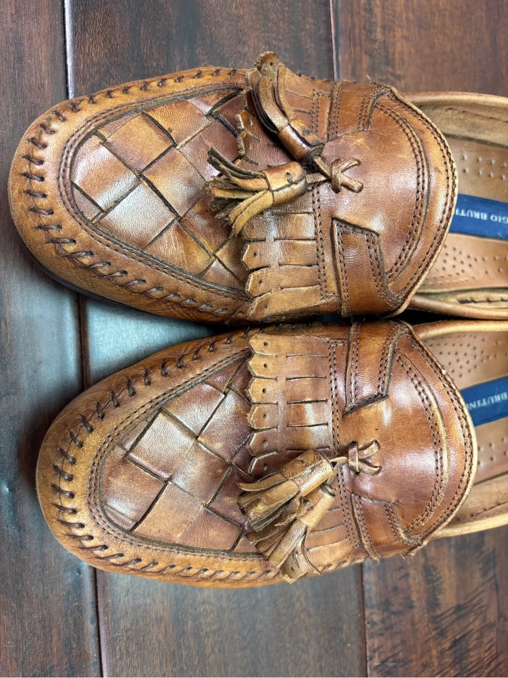 Giorgio Brutini Traveller Tan Leather Tassel Loafers 9 Slip on Boat Yacht Shoe